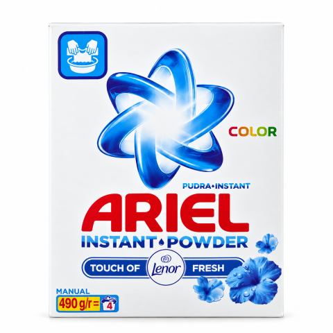 Detergenti de Rufe - Detergent manual pudra Ariel Touch of Lenor Fresh, Color, 490 g