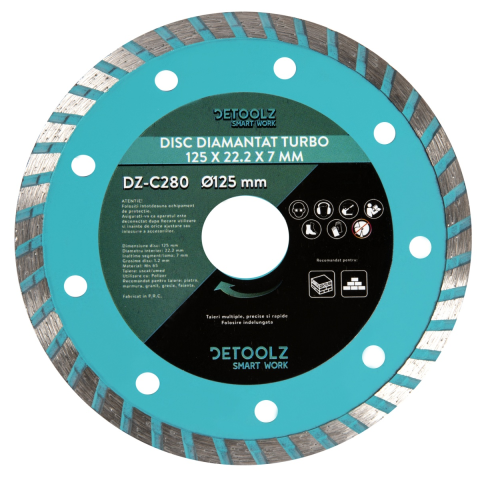 Accesorii polizare si slefuire - Disc diamantat turbo 125x22.2x7mm