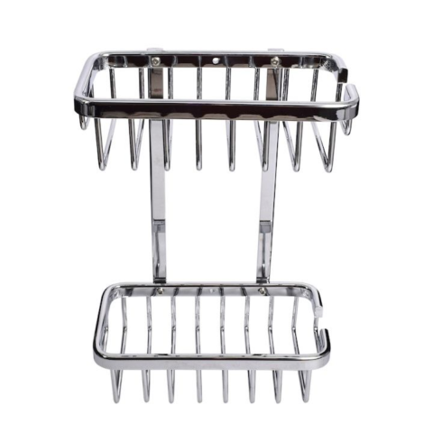 Suporturi si accesorii de baie - Etajera dubla pentru baie Tesa Aluxx, Aluminiu cromat, 180 x 260 x 107 mm