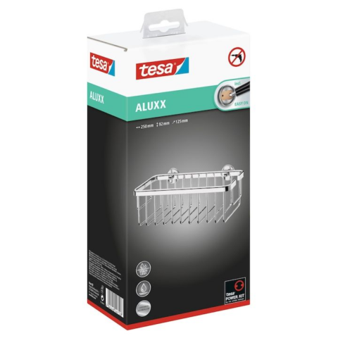 Casa, Gradina & Bricolaj - Etajera pentru baie, Tesa Aluxx, Inox, 25 x 9.2 x 12.5 cm