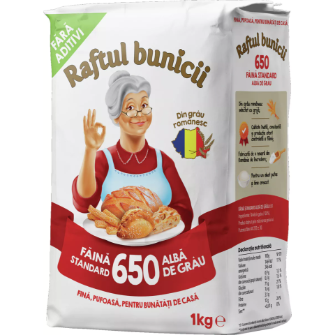 Alimente de baza - Faina alba de grau Raftul bunicii 650 standard, 1 kg