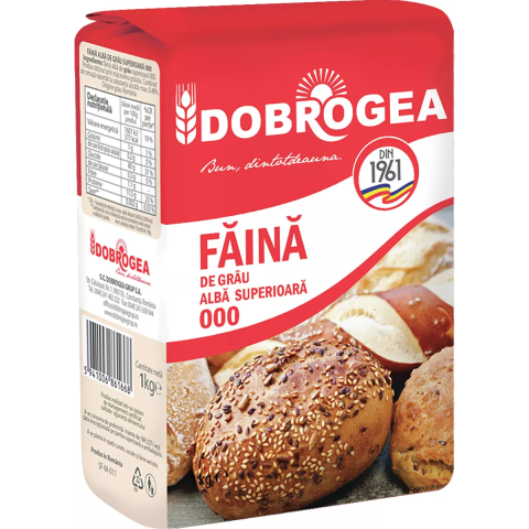 Alimente de baza - Faina alba de grau Superioara 000 Dobrogea, 1 kg