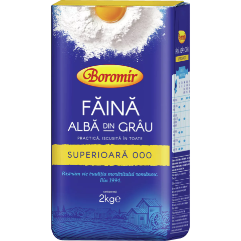 Alimente de baza - Faina alba superioara 000 Boromir, 2 kg