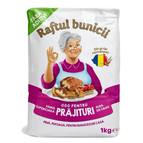 Alimente de baza - Faina Raftul Bunicii pentru prajituri, 1 kg