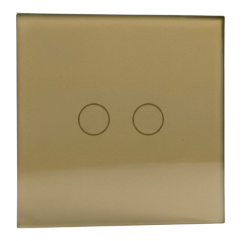 Casa, Gradina & Bricolaj - Fateta De Sticla Pt Intrerupator Touch Dublu Auriu, Spin SPN1435G, 1 buc