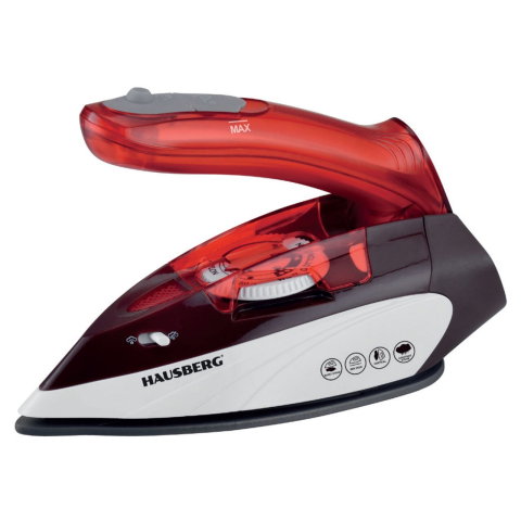 Ingrijire tesaturi - Fier calcat de voiaj Hausberg HB-7810RS, 1000 W, Rosu