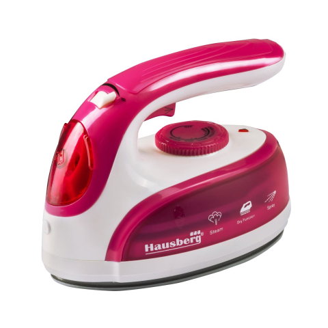 Ingrijire tesaturi - Fier calcat de voiaj Hausberg HB-7910RS, 800-1000 W, rezervor de apa 50 ml
