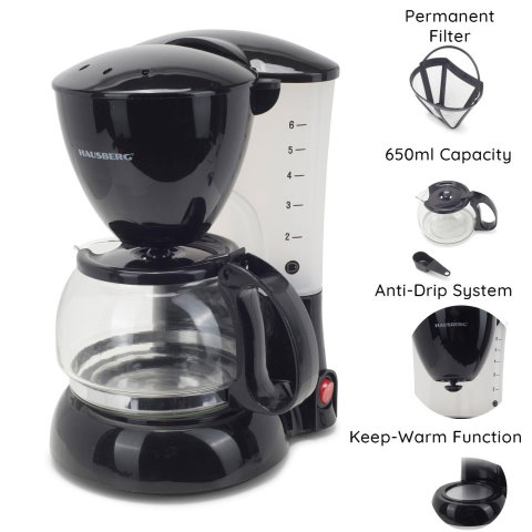 Electrocasnice & Climatizare - Filtru de cafea Hausberg HB-3650, 600 ml, 650-800 W