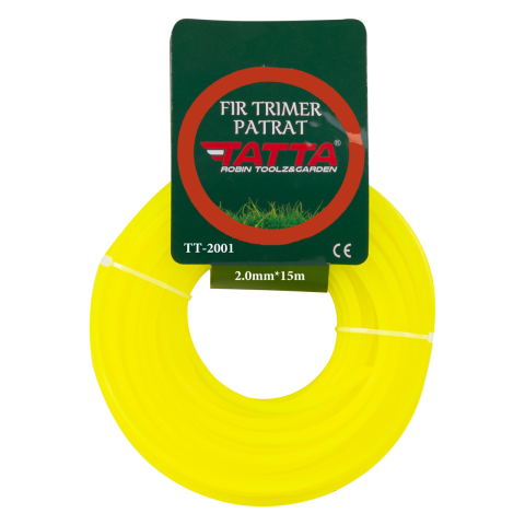 Consumabile masini gradinarit - Fir patrat din nylon pentru trimmer Tatta TT-2001, grosime 2.0 mm, lungime 15 m