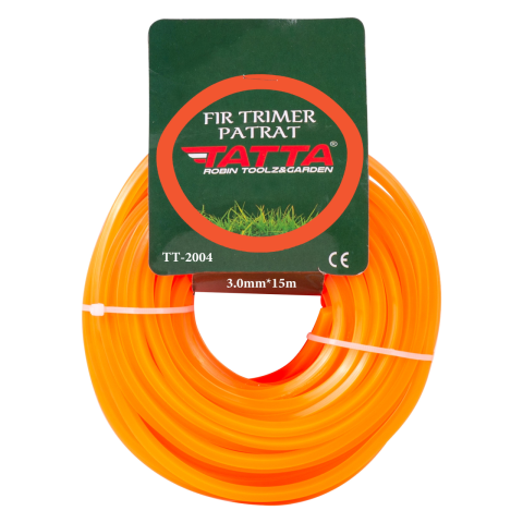 Consumabile masini gradinarit - Fir patrat din nylon pentru trimmer Tatta TT-2004, grosime 3.0 mm, lungime 15 m