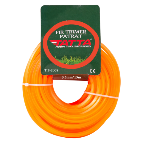 Consumabile masini gradinarit - Fir patrat din nylon pentru trimmer Tatta TT-2008, grosime 3.5 mm, lungime 15 m