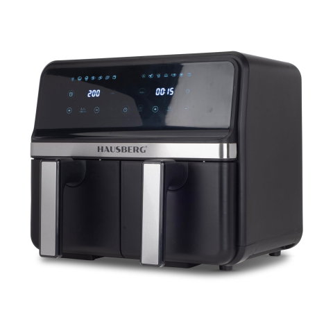 Electrocasnice & Climatizare - Friteuza dubla cu aer cald Hausberg HB-2373NG, 2200-2400 W, 8.4L