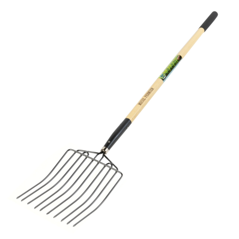 Furci gradinarit - Furca gunoi grajd, 10 dinti, maner lemn, 1600mm