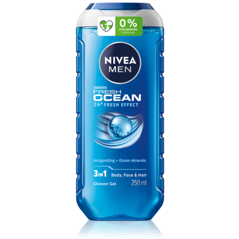 Ingrijire Personala & Cosmetice - Gel de dus 3 in 1 NIVEA Men Fresh Ocean Mild , 250 ml