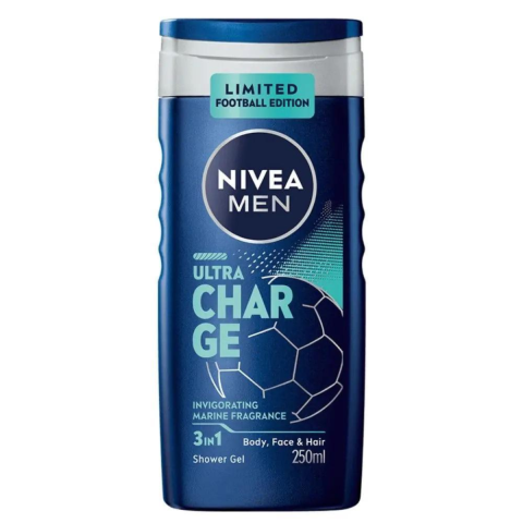 Ingrijire Personala & Cosmetice - Gel de dus NIVEA Men 3 in1 Ultra Charge - Limited Football Edition, 250ml