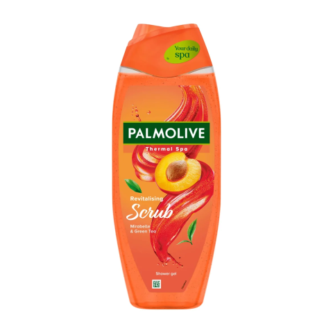 Ingrijire Personala & Cosmetice - Gel de dus Palmolive Thermal Spa Revitalising Scrub, Mirabelle & Green Tea, 500 ml