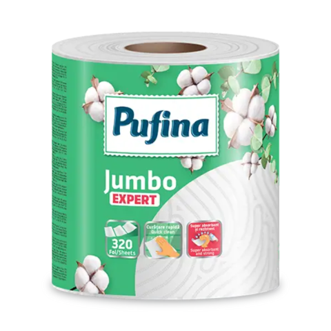 Curatenie & Intretinere - Hartie Pufina Monorola Jumbo Expert, 1 rola, 2 straturi, 72m