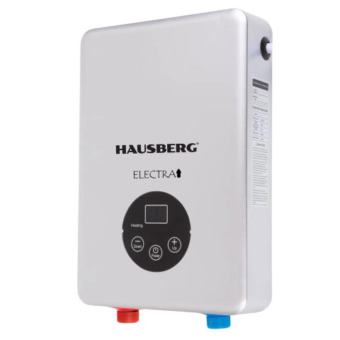 Incalzitoare instant - Incalzitor instant fara rezervor Hausberg HB-0071, putere max 5500W, 220v, panoul frontal din sticla, control digital, Alb