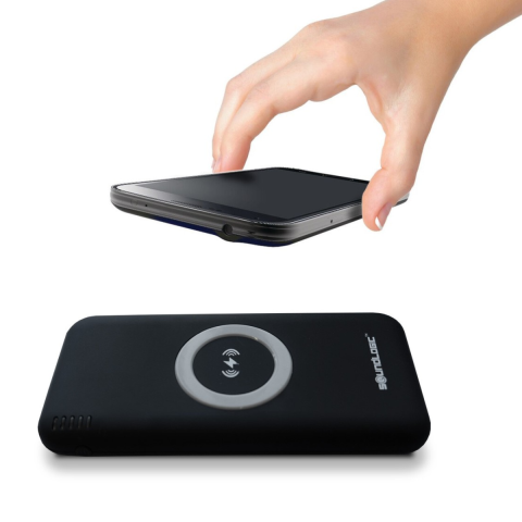 Baterii, acumulatori si incarcatoare - Incarcator wireless Soundlogic Qi, negru, baterie suplimentara