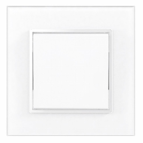 Iluminat & electrice - Intrerupator Cap Cruce Alb cu Rama din Sticla, SPN1476 , 1 buc