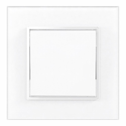 Iluminat & electrice - Intrerupator Cap Scara Alb cu Rama din Sticla, SPN1472, 1 buc