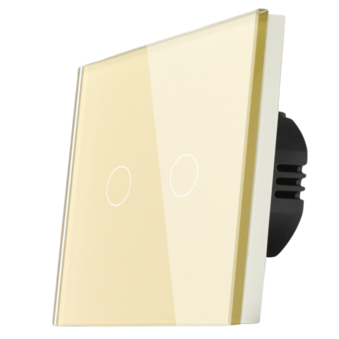 Casa, Gradina & Bricolaj - Intrerupator touch dublu, auriu, Spin SPN1415G, 1 buc