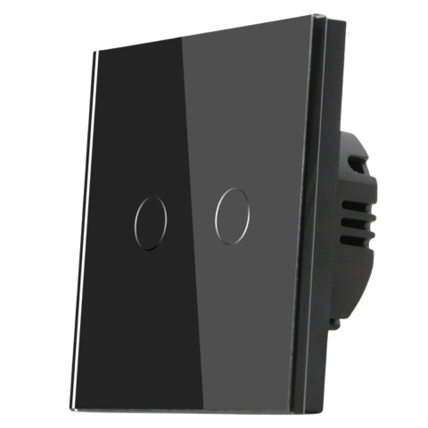 Casa, Gradina & Bricolaj - Intrerupator touch dublu, negru, Spin SPN1415B, 1 buc