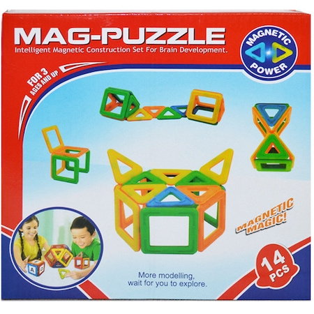 Jocuri - Joc de constructii magnetic Mag-Puzzle 14 piese