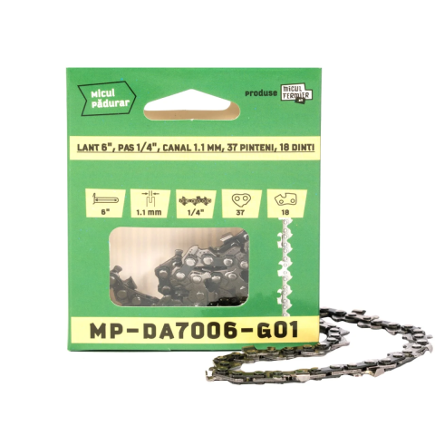 Aparate si masini gradinarit - Lant drujba Micul Padurar, lungime 6'', pas 1/4'', grosime 1.1mm, 37 pinteni, 18 dinti, semi-chisel
