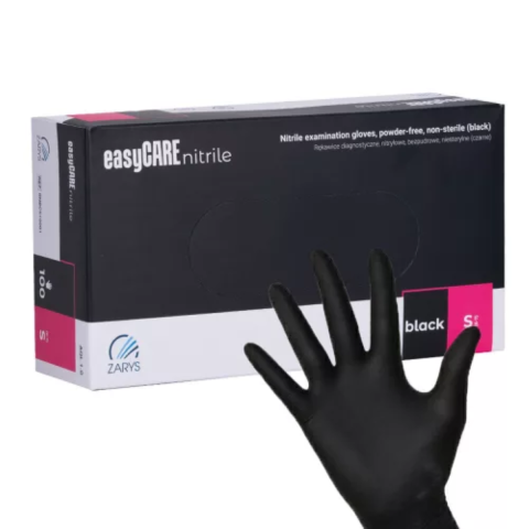 Manusi unica folosinta - Manusi nitril negre Zarys EasyCare, marimea S, 100 bucati