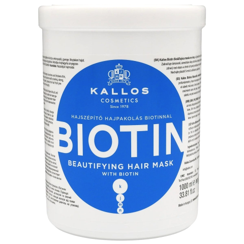 Ingrijire Personala & Cosmetice - Masca de par Kallos BIOTIN, pentru infrumusetarea parului, 1 L