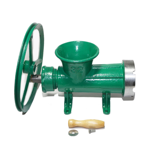 Masini de tocat manuale - Masina tocat carne Micul Fermier din fonta, 1 sita, cu fulie