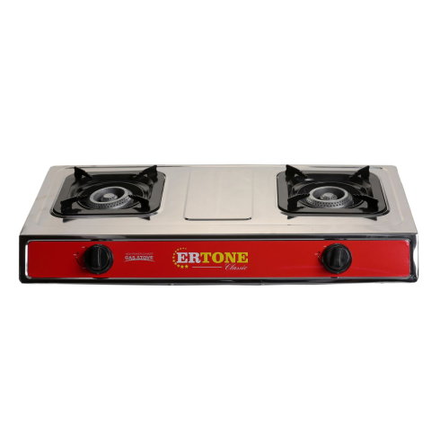 Plite - Minigaz cu 2 ochiuri Ertone MN204, inox, GPL (numai butelie), aprindere electronica