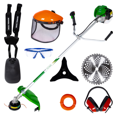 Casa, Gradina & Bricolaj - Motocositoare Micul Fermier 4.76cp, 52cc, Benzina, 2T, pornire rapida, 10 accesorii, tija 28mm