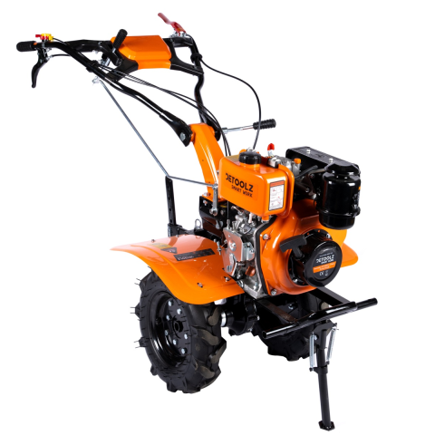 Casa, Gradina & Bricolaj - Motocultor DETOOLZ 7CP 280CC, motorina, 4T, 3 viteze, pornire manuala, cu roti