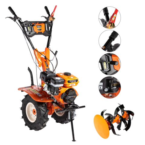 Casa, Gradina & Bricolaj - Motocultor Detoolz 8.5cp 212cc, benzina 4T, 3 viteze, pornire manuala, cu roti