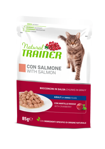 Hrana pentru pisici - NATURAL TRAINER CAT PLIC ADULT, SOMON, 85 GR