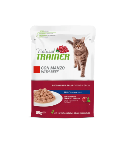 Hrana pentru pisici - NATURAL TRAINER CAT PLIC ADULT, VITA, 85 GR
