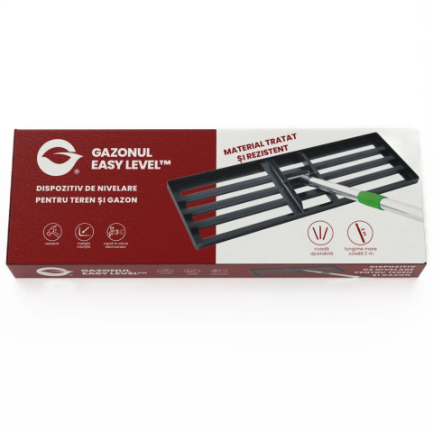 Accesorii unelte gradinarit - Nivelator Gazon Easy Level 76 x 25 cm, fabricat din otel carbon