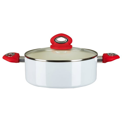 Articole Bucatarie - Oala ceramica cu capac Hausberg HB-H714AB, 4L, 24x10.2 cm
