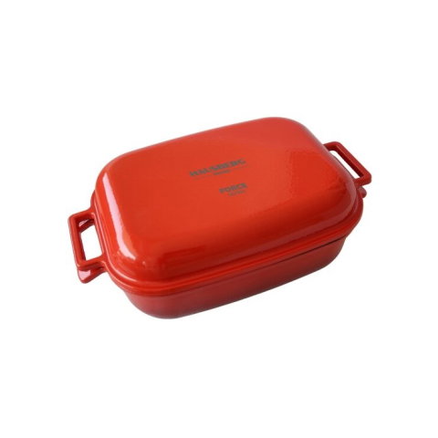 Casa, Gradina & Bricolaj - Oala din fonta emailata cu capac dublu scop Hausberg HB-H758, capacitate 4L, diametru 25x33 cm