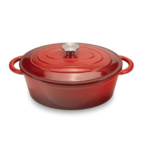 Casa, Gradina & Bricolaj - Oala din fonta emailata cu capac Hausberg HB-H750, capacitate 4.5L, diametru 30x23 cm