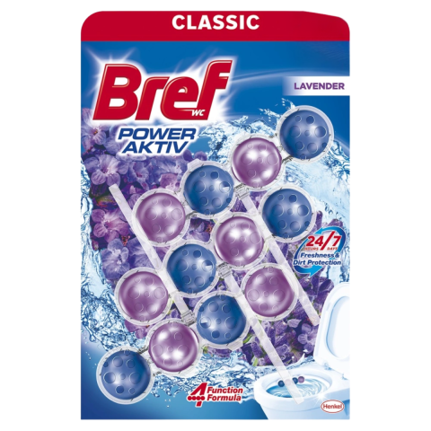 Curatenie & Intretinere - Odorizant toaleta Bref Power Aktiv, Clasic, Lavanda, 3x50 g