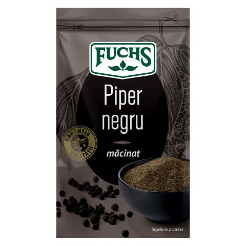Condimente & Mixuri - PIPER NEGRU MACINAT FUCHS, 20 GR/ PLIC