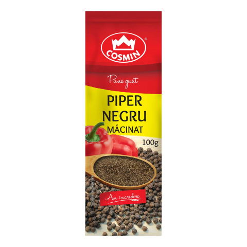 Condimente & Mixuri - PIPER NEGRU MACINAT REFILL COSMIN, 100 GR