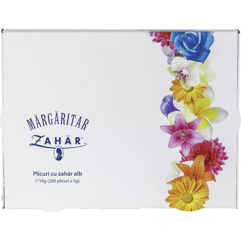 Alimente de baza - Plicuri Zahar cristal alb Margaritar, 200x5g