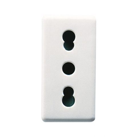 Prize - Priza modulara standard 16A, 2P+E, Gewiss GW20203, alb, 1 modul, 1 buc
