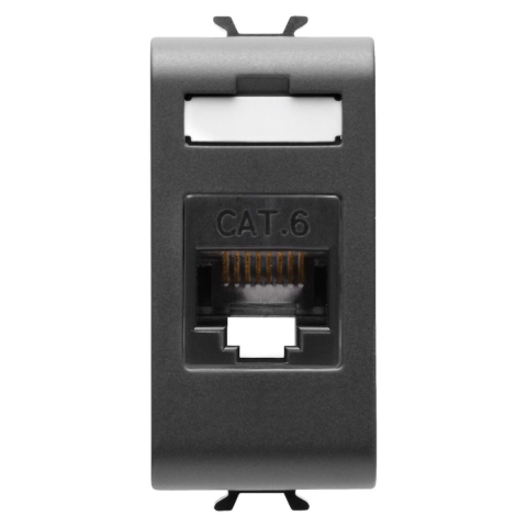 Casa, Gradina & Bricolaj - Priza RJ45, Categoria 6, UTP, Gewiss, Chorus, Negru, 1m, GW12423, 1 buc