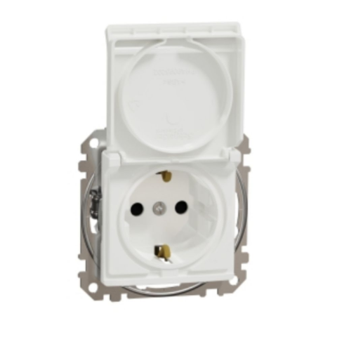 Prize - Priza simpla cu impamantare si capac alb Sedna Design Schneider SDD111023, 1 buc