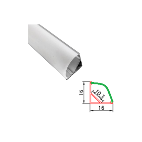Iluminat & electrice - Profil Aluminiu, Delight DL66926, 1m Colt Rotund 16x16/10.3mm, 1 buc